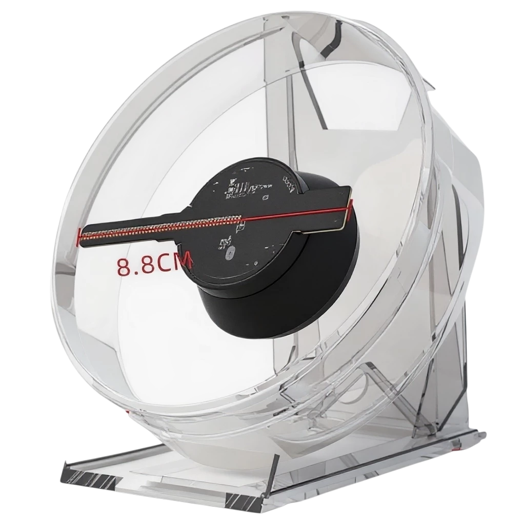 11cm Mini Table Top 3D Hologram Fan with Speaker & Cover