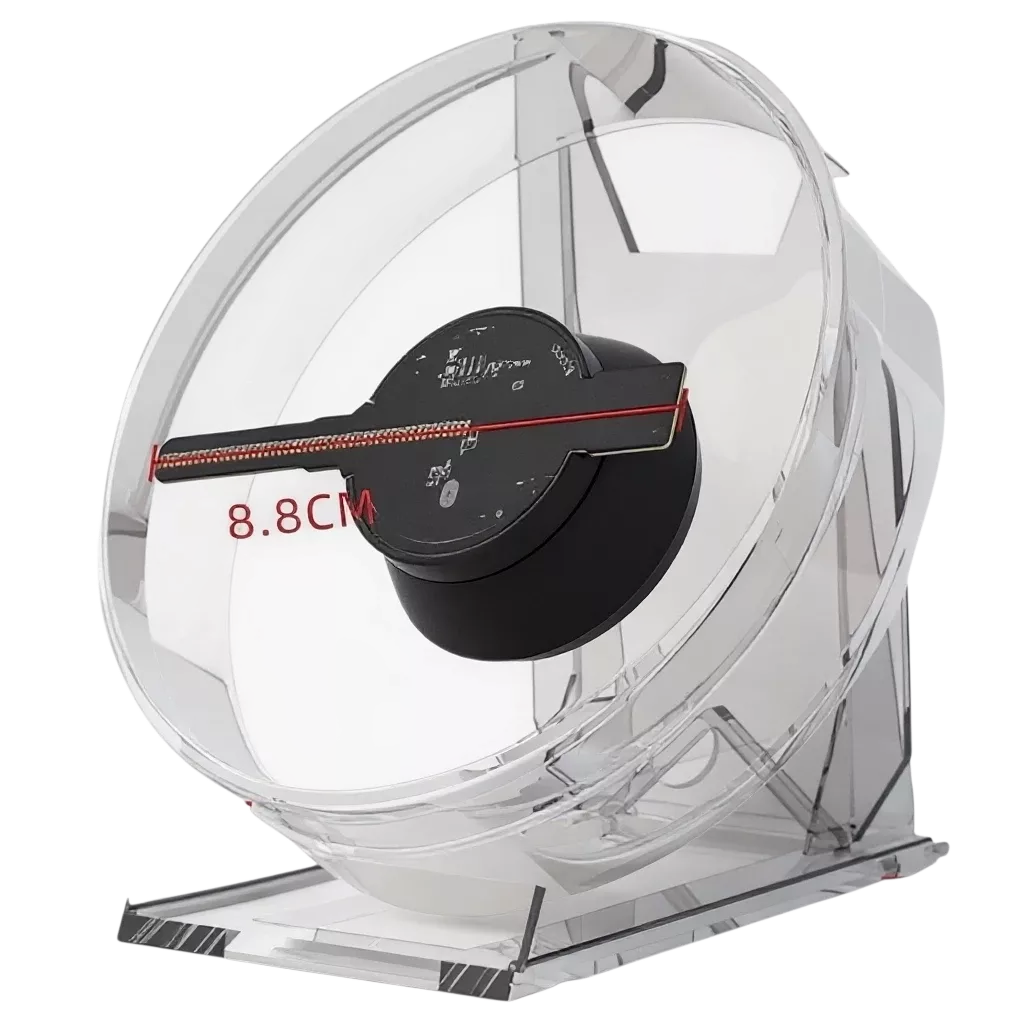 11cm Portable 3D Holographic Display Fan with Acrylic Cover