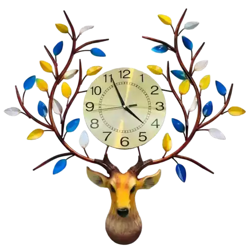Luxury Swamp Deer Designer Wall Clock with Silent Movement